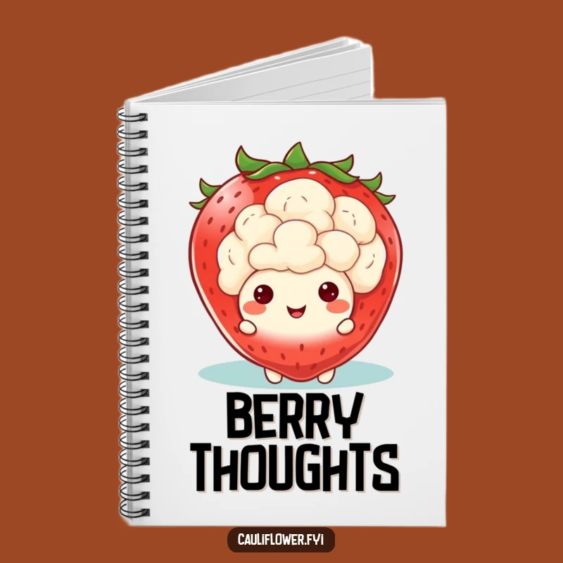 Funny Kawaii Cauliflower Strawberry Peek Notebook: Fruity Veggie Notes, Excellent Funny Gift