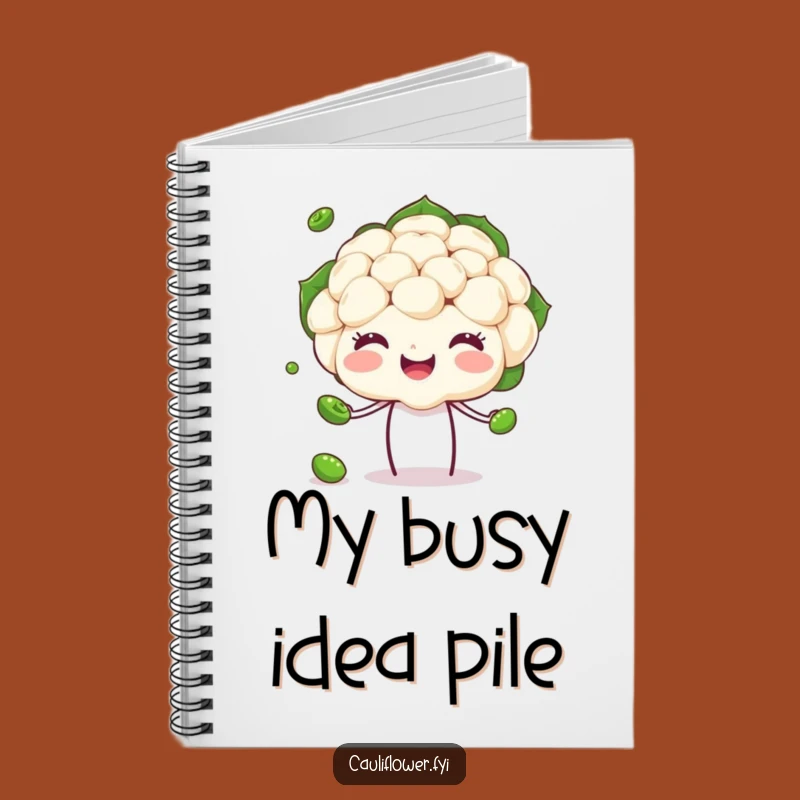 Funny Juggling Cauliflower Notebook, Cheerful Veggie Journal for a Hilarious Gift