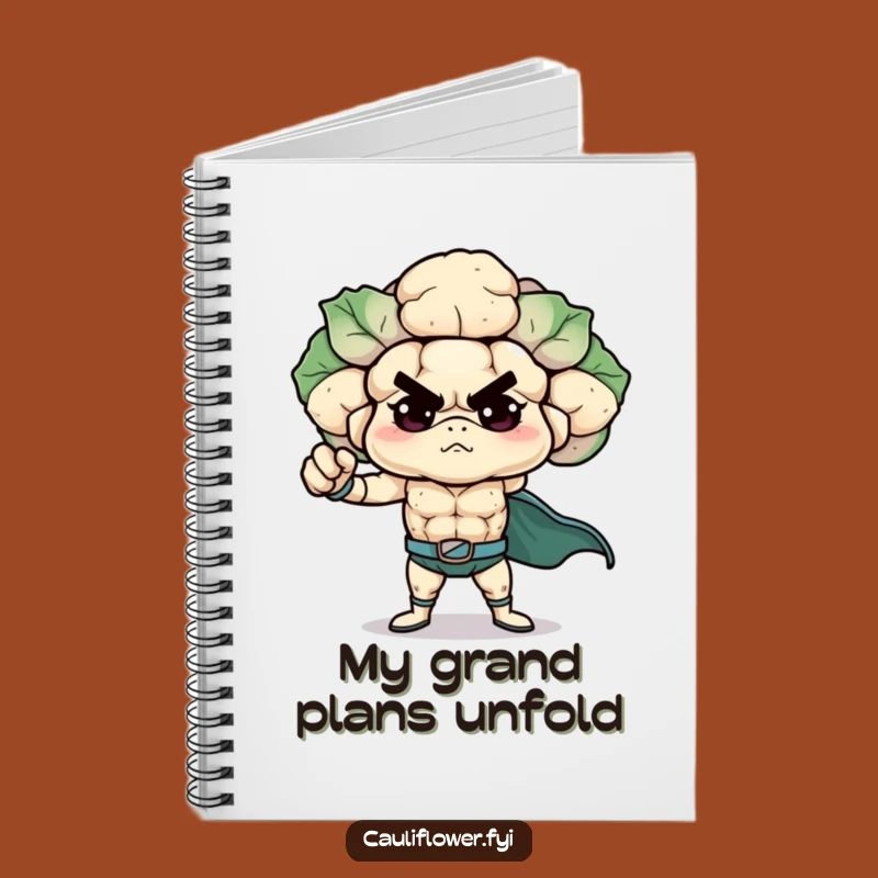 Funny Superhero Cauliflower Notebook, Inspiring Veggie Hero Journal for a Hilarious Gift