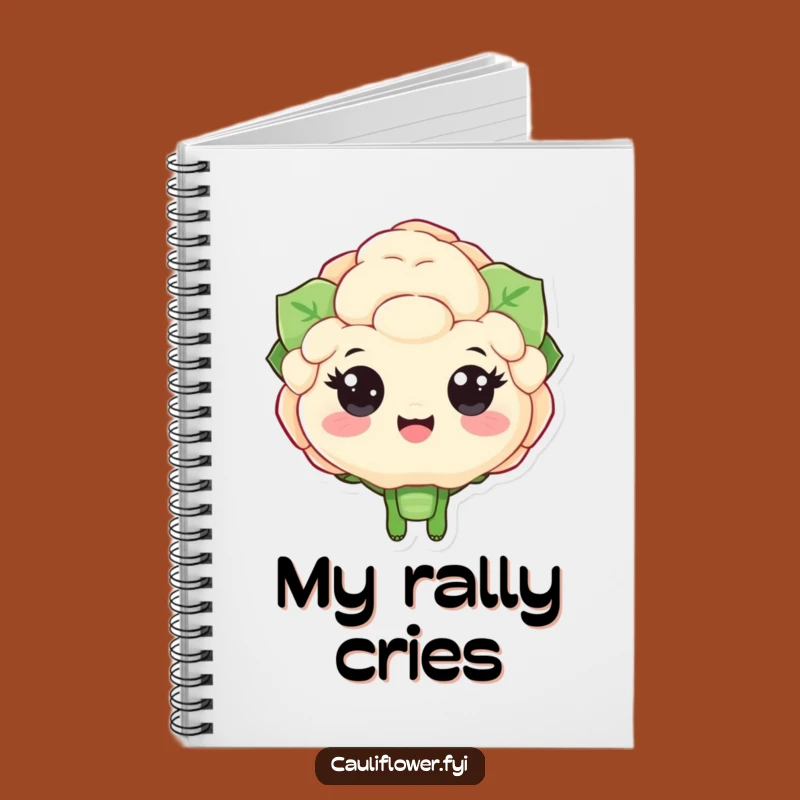 Funny Cauliflower Cheering Notebook - Jot Down Ideas with Veggie Encouragement