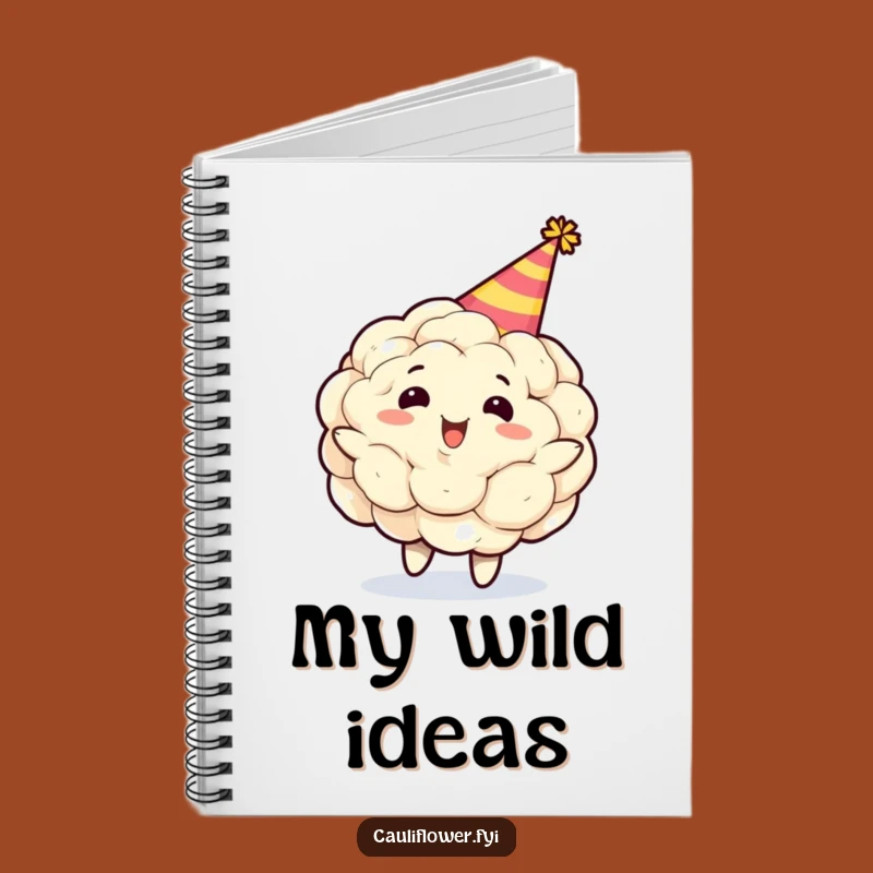 Funny Cauliflower Party Hat Notebook: Gleeful Veggie Journal Gift