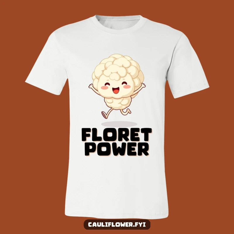 Funny Kawaii Cauliflower T-Shirt - Cute Veggie Character Gift for Happy Souls