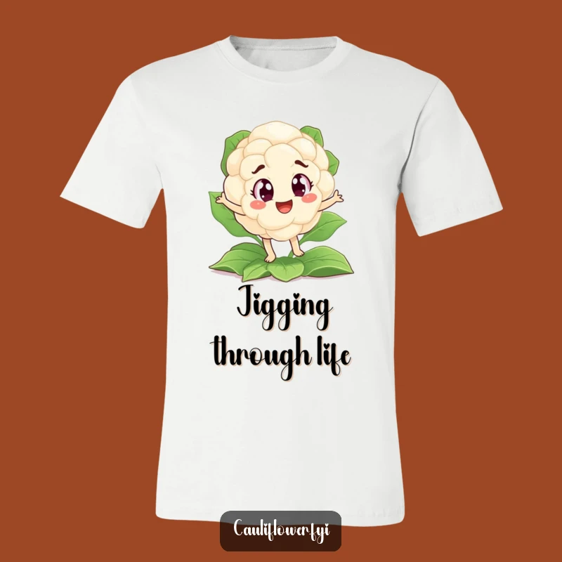 Funny Cauliflower Jig T-Shirt: Wearable Comedy for Veggie Enthusiasts