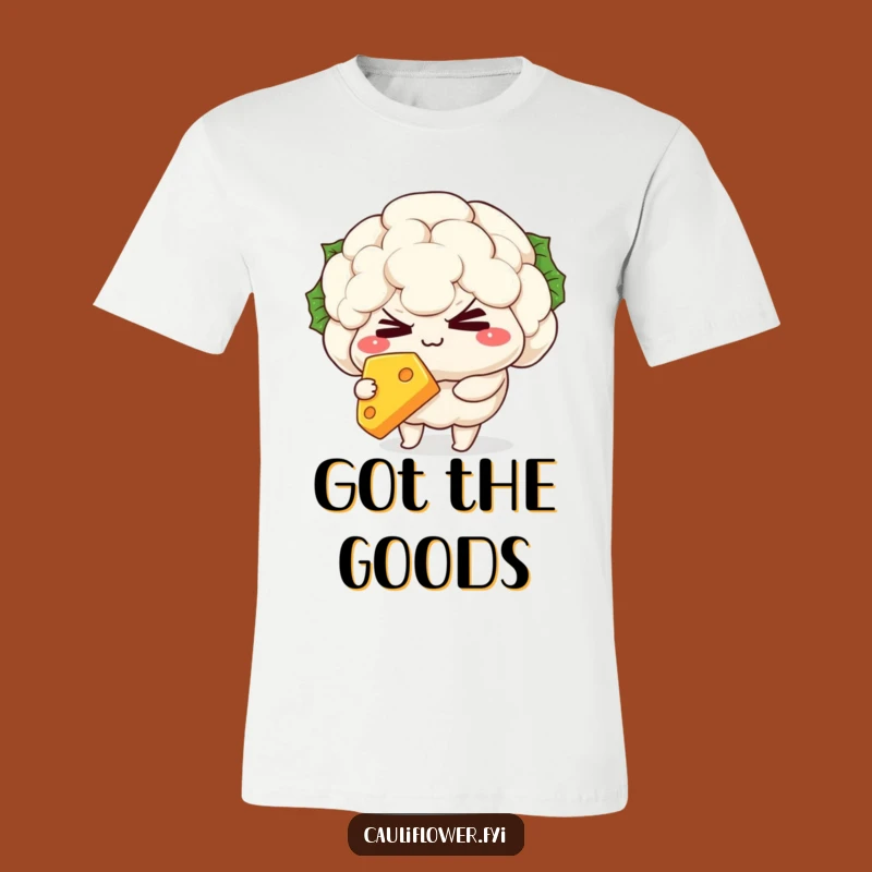 Funny Kawaii Cauliflower Cheese Bandit Tee: Hilarious Apparel for Snack Lovers
