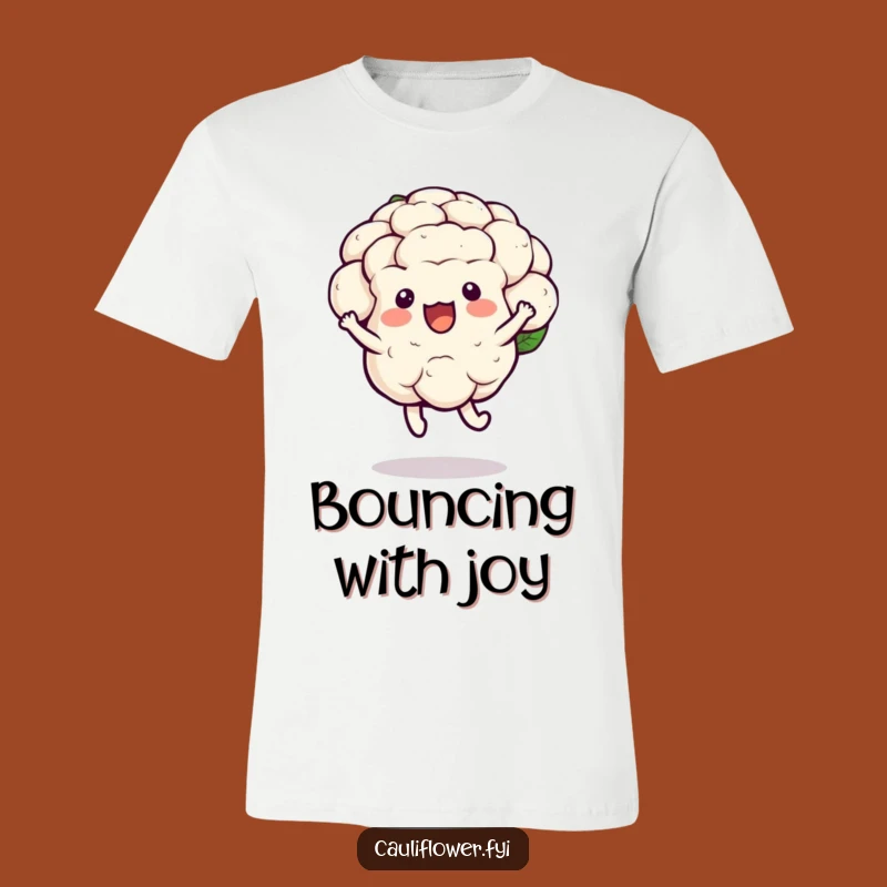 Funny Kawaii Cauliflower Hop T-Shirt: Bouncing Veggie Lover Tee