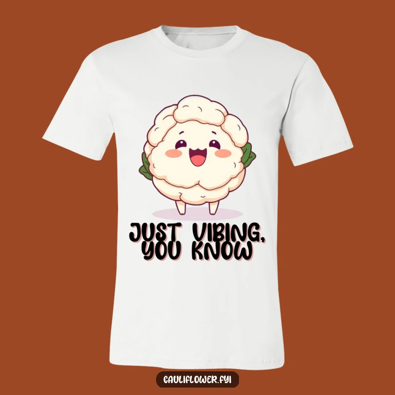 Funny Kawaii Cauliflower Wobble T-Shirt - Hilarious Cartoon Veggie Apparel Gift
