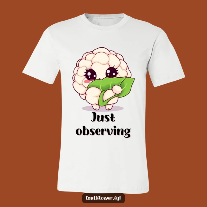 Funny Peekaboo Cauliflower T-Shirt: Sparkling Eyes Veggie Tee, Great