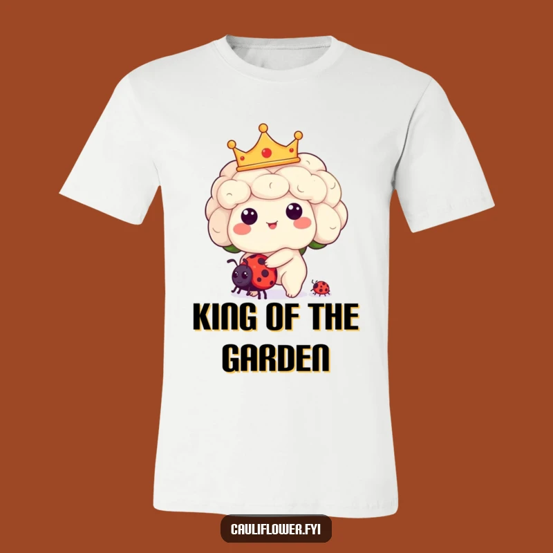 Funny Kawaii Cauliflower T-Shirt: Royal Ladybug Rider Tee!