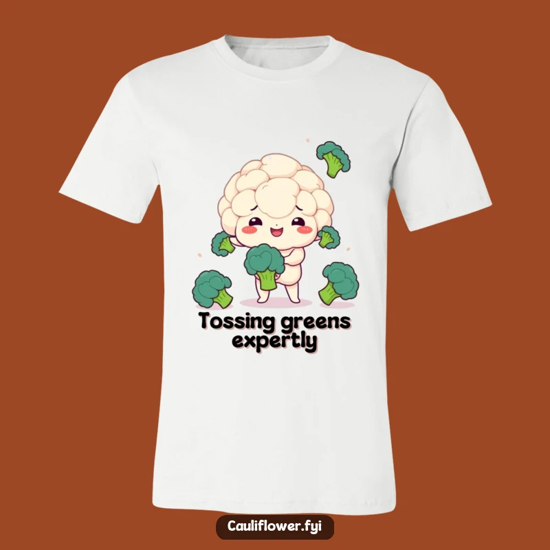 Kawaii Cauliflower Juggling Funny T-Shirt - Enthusiastic Veggie Gift