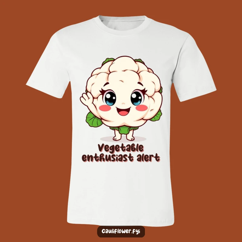 Funny Cheerful Cauliflower T-Shirt: A Friendly Veggie Character Tee, Perfect Funny Gift