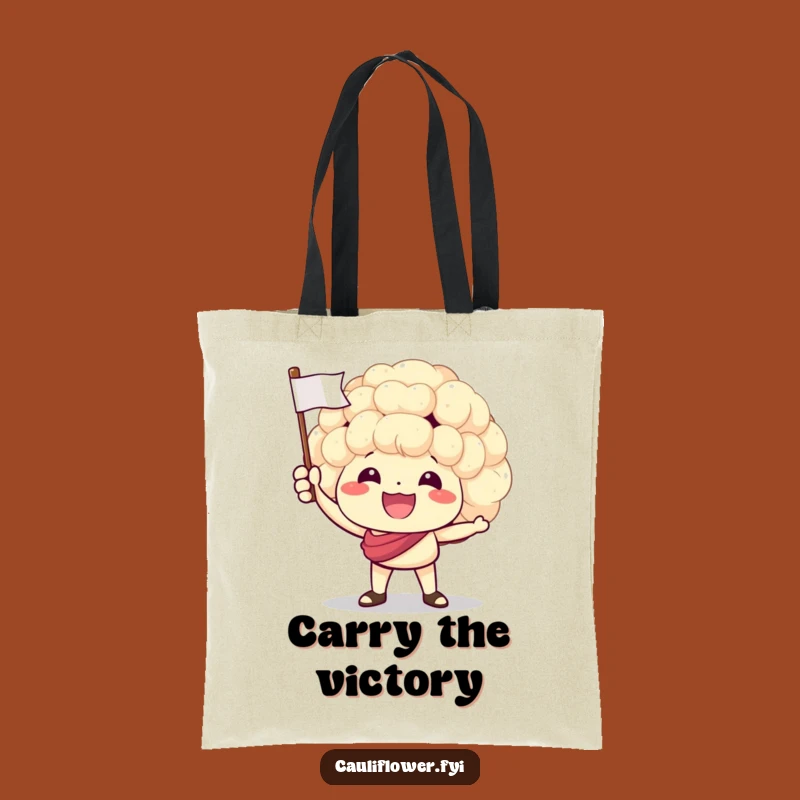Funny Cheering Cauliflower Tote Bag - Stylish Veggie Support Bag Gift