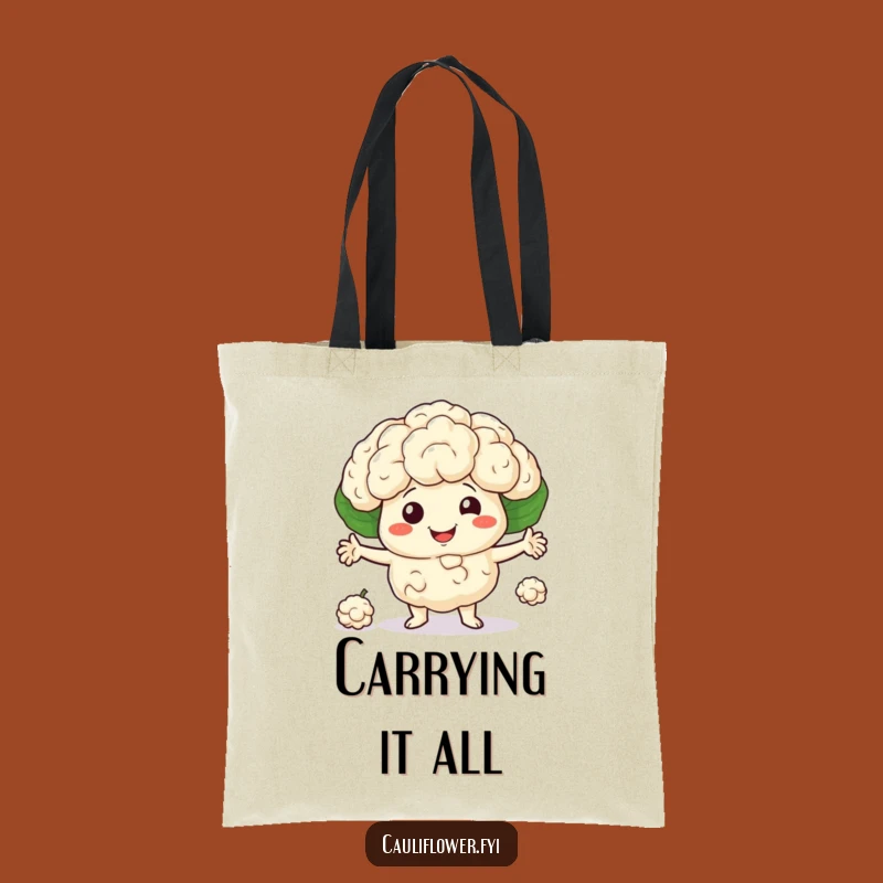Funny Cauliflower Juggling Tote Bag: Hilarious Juggler for Your Essentials, Perfect Gift!