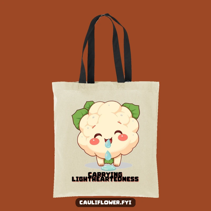 Funny Cauliflower Giggling Tote Bag - Carry Your Joy with Veggie Whimsy