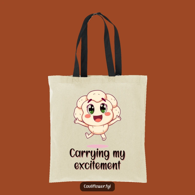 Funny Cauliflower Joy Tote Bag: Carry Your Enthusiasm Everywhere!