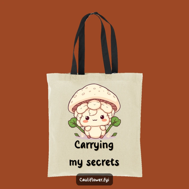 Funny Kawaii Cauliflower Hide Tote Bag - Carry Your Playful Secret