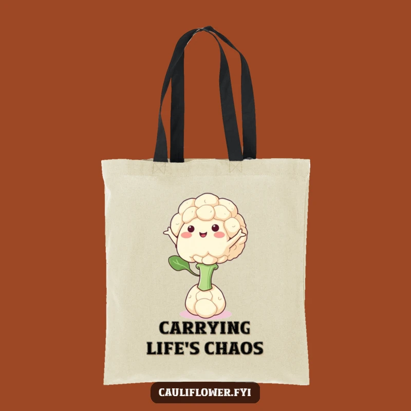 Funny Cauliflower Balance Tote Bag - Carry Your Poise Everywhere!