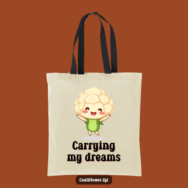 Funny Cauliflower Pirouette Tote Bag - Carry Your Essentials with Artistic Flair
