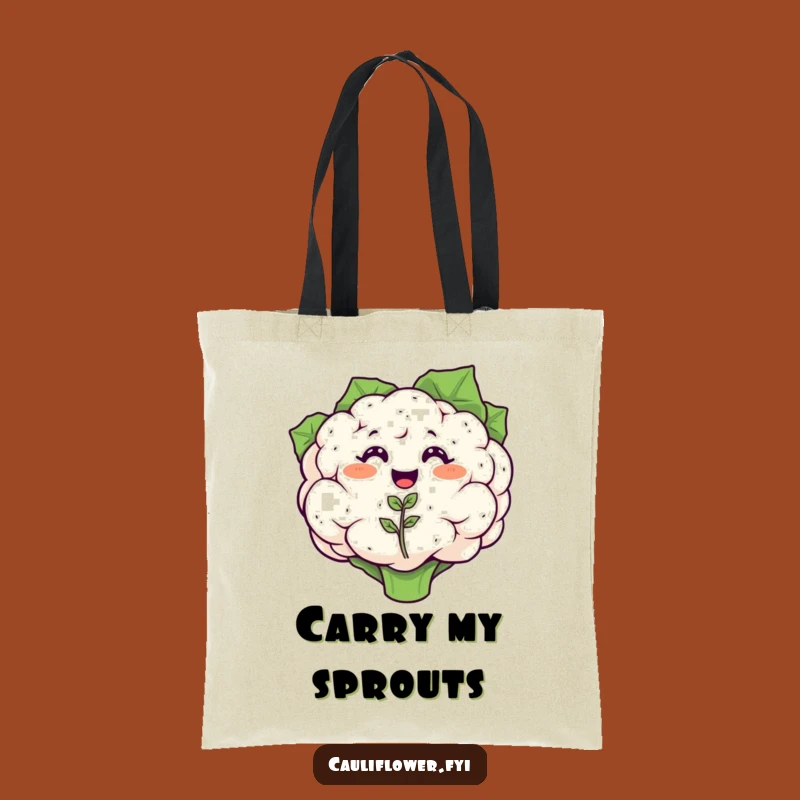 Funny Cauliflower Tote Bag - Joyful Veggie Gift for Garden Adventures