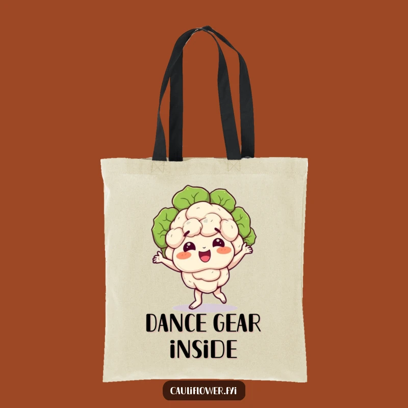Funny Dancing Cauliflower Tote Bag - Quirky Veggie Dance Bag Gift