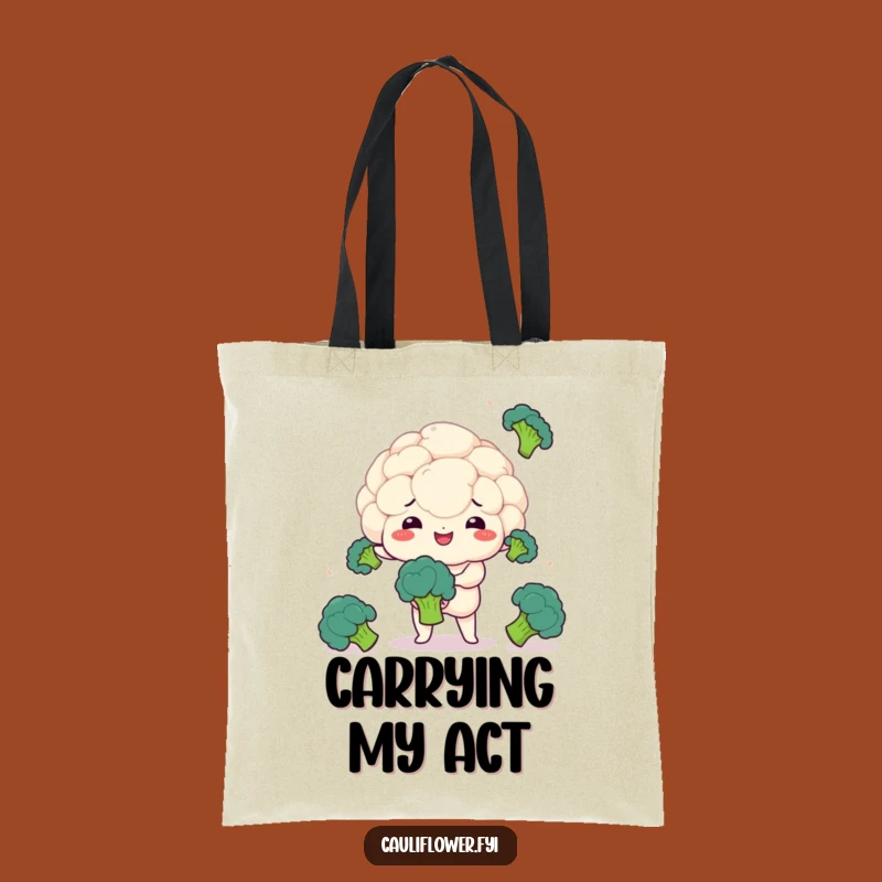 Funny Kawaii Cauliflower Juggling Tote Bag - Carry Your Talents