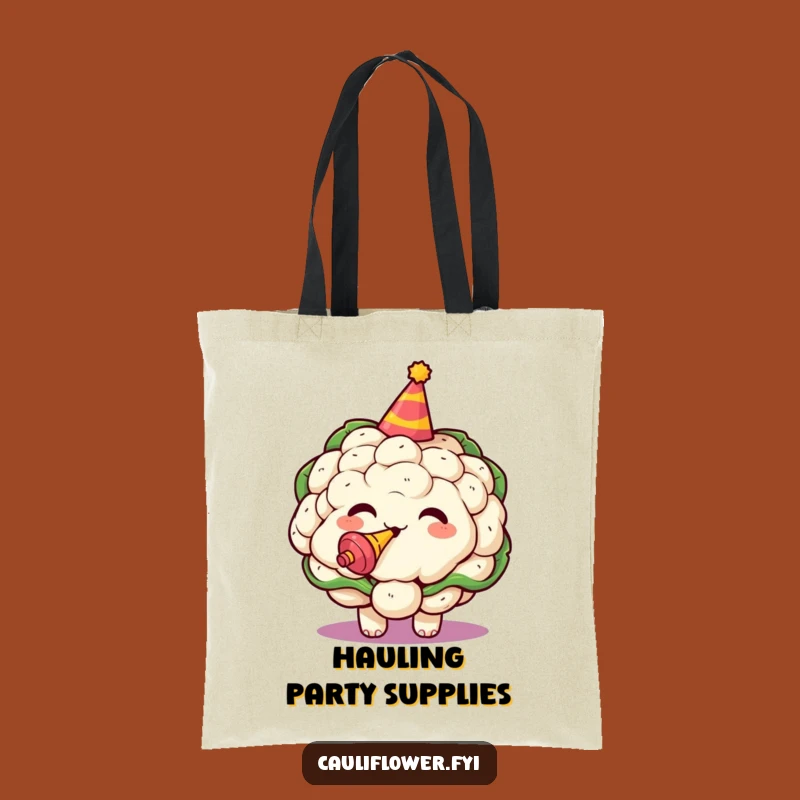 Funny Kawaii Cauliflower Party Hat Tote Bag - Carry the Celebration