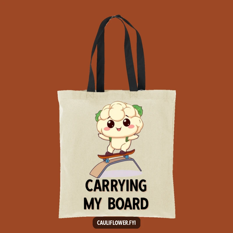 Funny Kawaii Cauliflower Skater Tote Bag - Carry Your Coolness