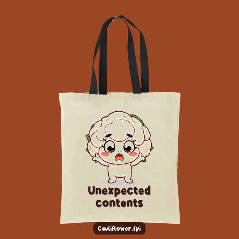 Funny Kawaii Cauliflower Tote Bag: Carry Your Surprises with Hilarious Style
